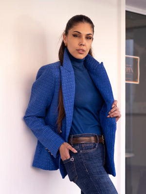 Blue Turtleneck top