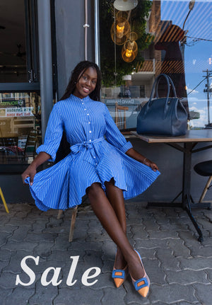 Blue and White stripe Dress