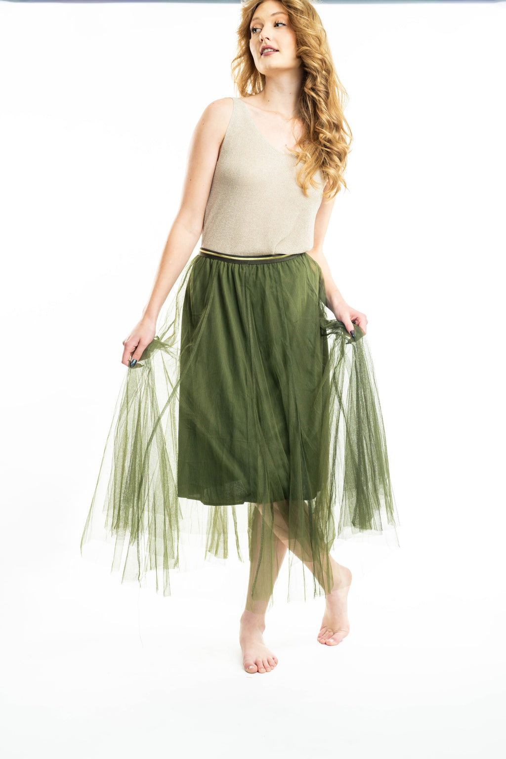 DP S23 Olive Tule Skirt