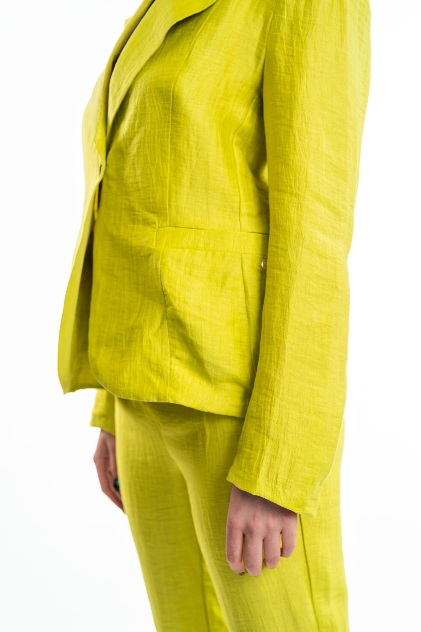 Mary S23 Chartreuse Linen Jacket