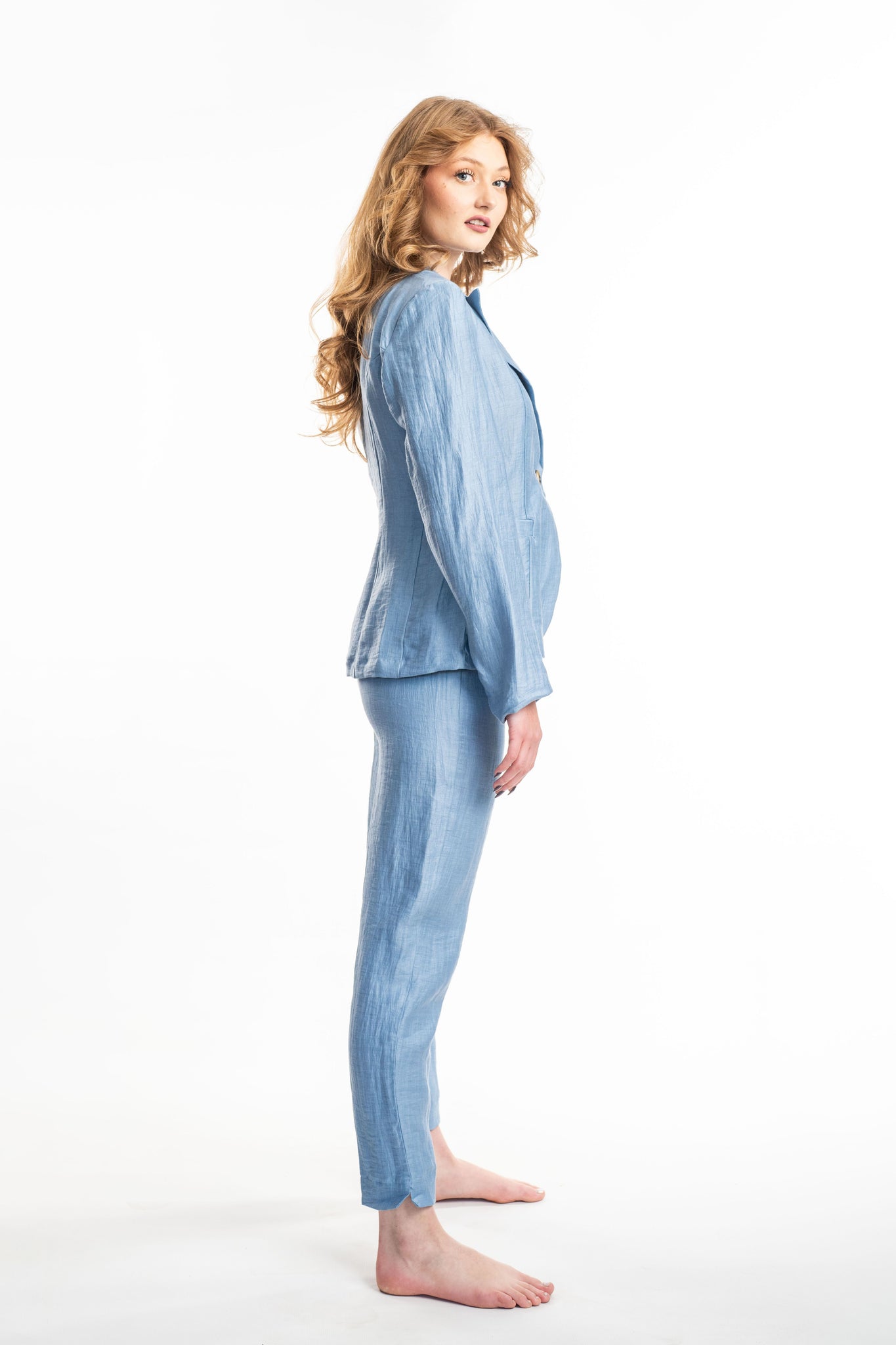 Mary S23 Blue Linen Pants