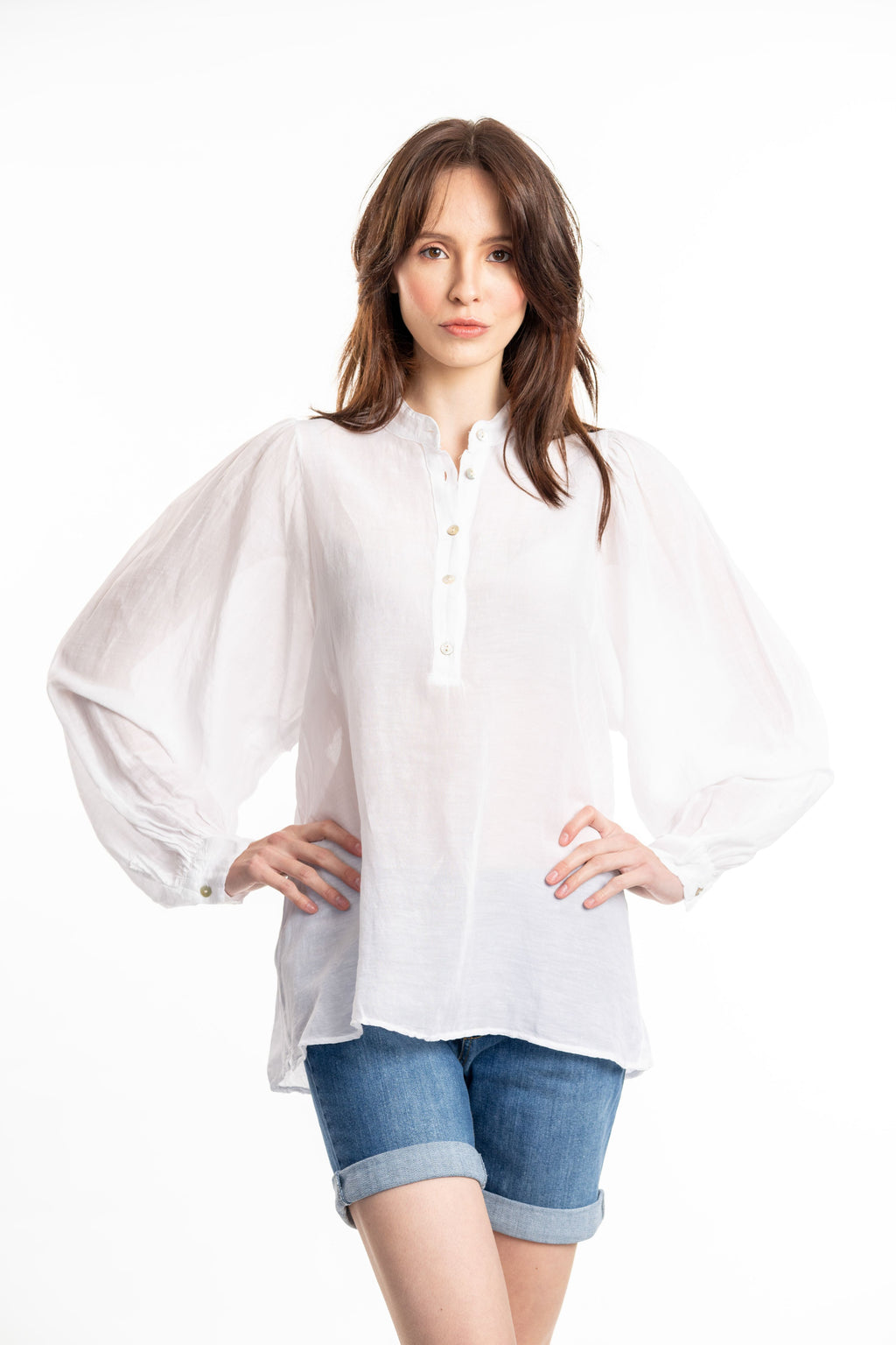 MARY S23 White Linen Shirt