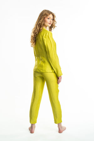 Mary S23 Chartreuse Linen Jacket