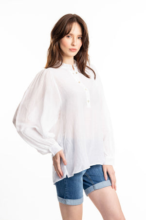 MARY S23 White Linen Shirt